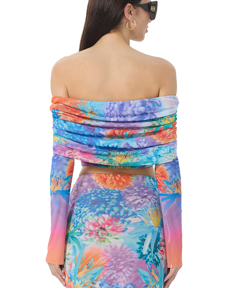 Lynette Top in Neon Botanical