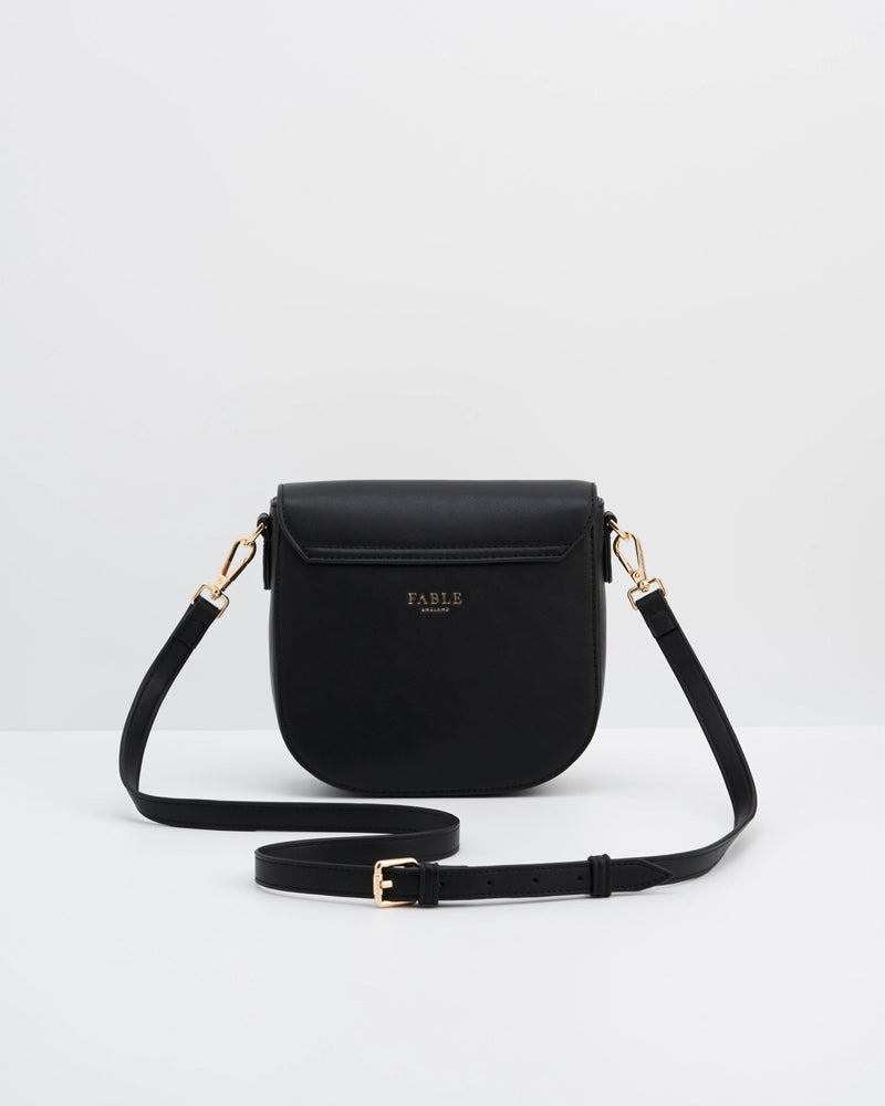 Beth Saddle Crossbody in Black