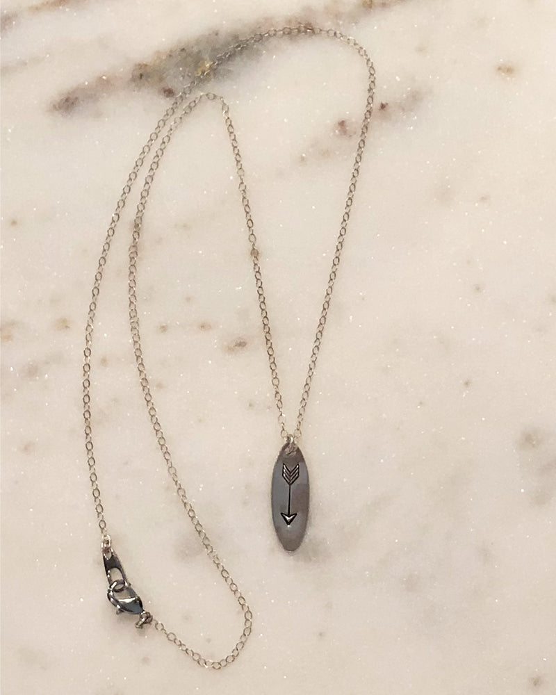 Palm to Pine Silver Arrow Oval Pendant