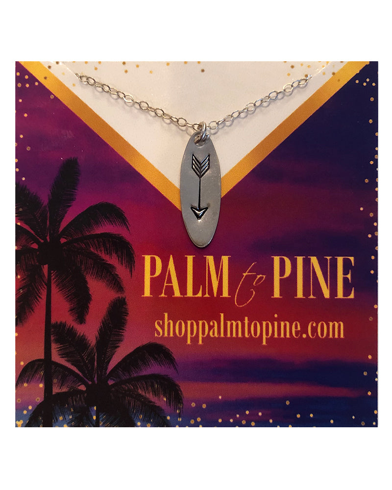 Palm to Pine Silver Arrow Oval Pendant