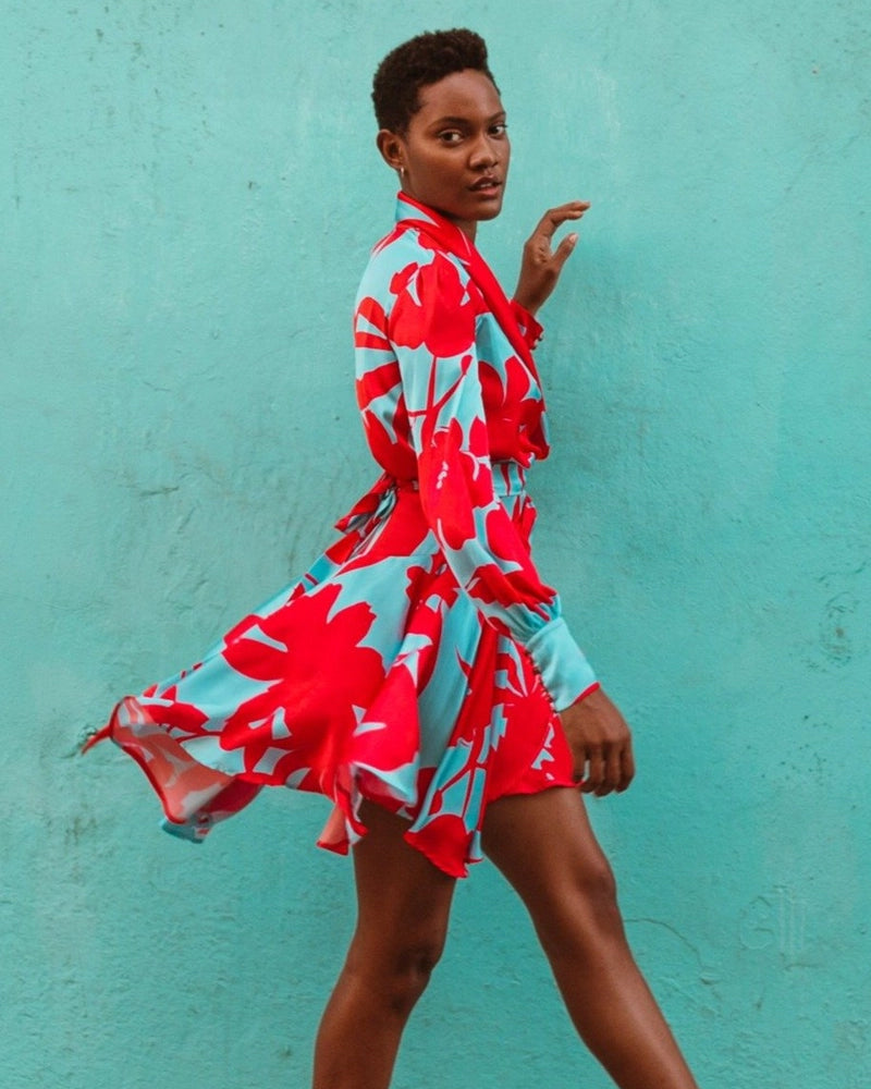 Elsa Botanical Oasis Wrap Dress