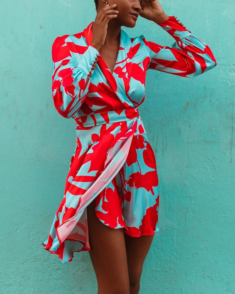 Elsa Botanical Oasis Wrap Dress