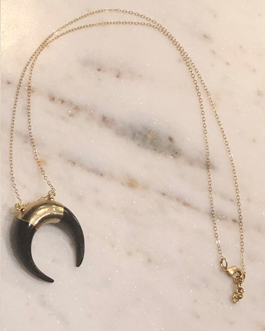 Palm to Pine Gold/Black Double Horn Pendant