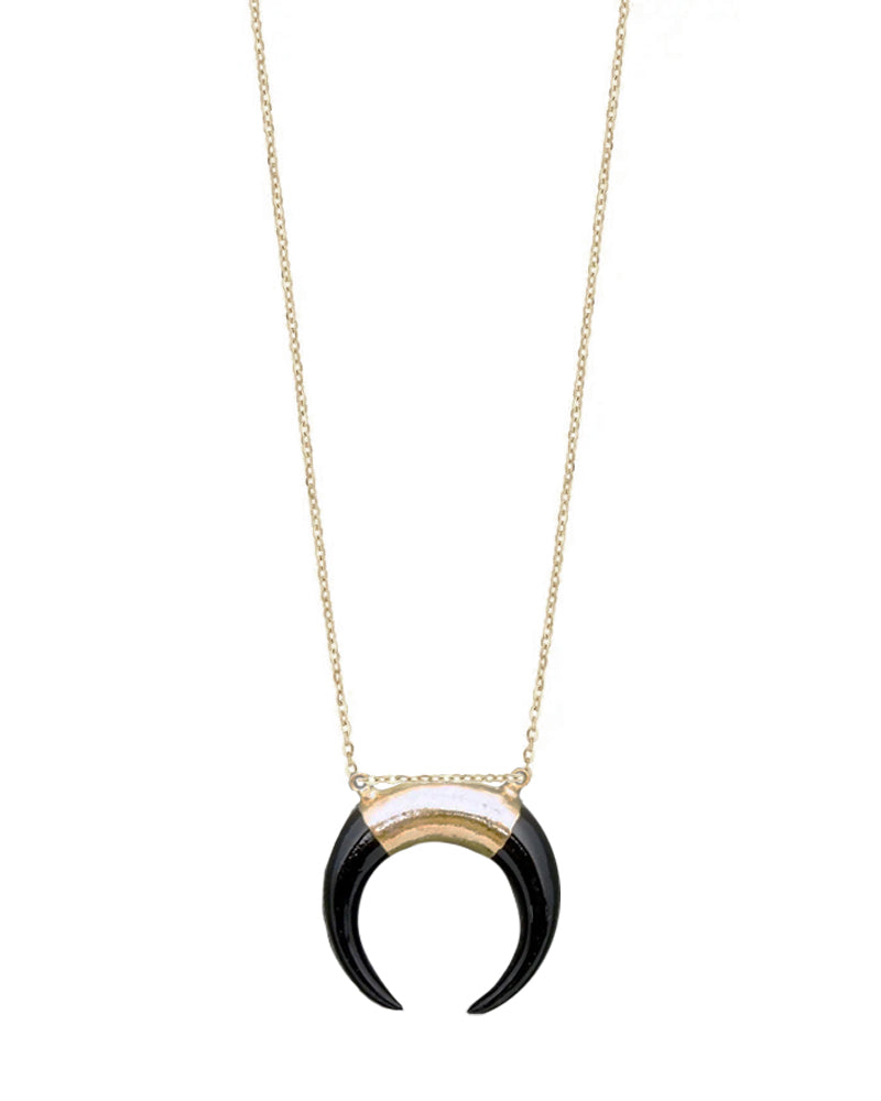 Palm to Pine Gold/Black Double Horn Pendant