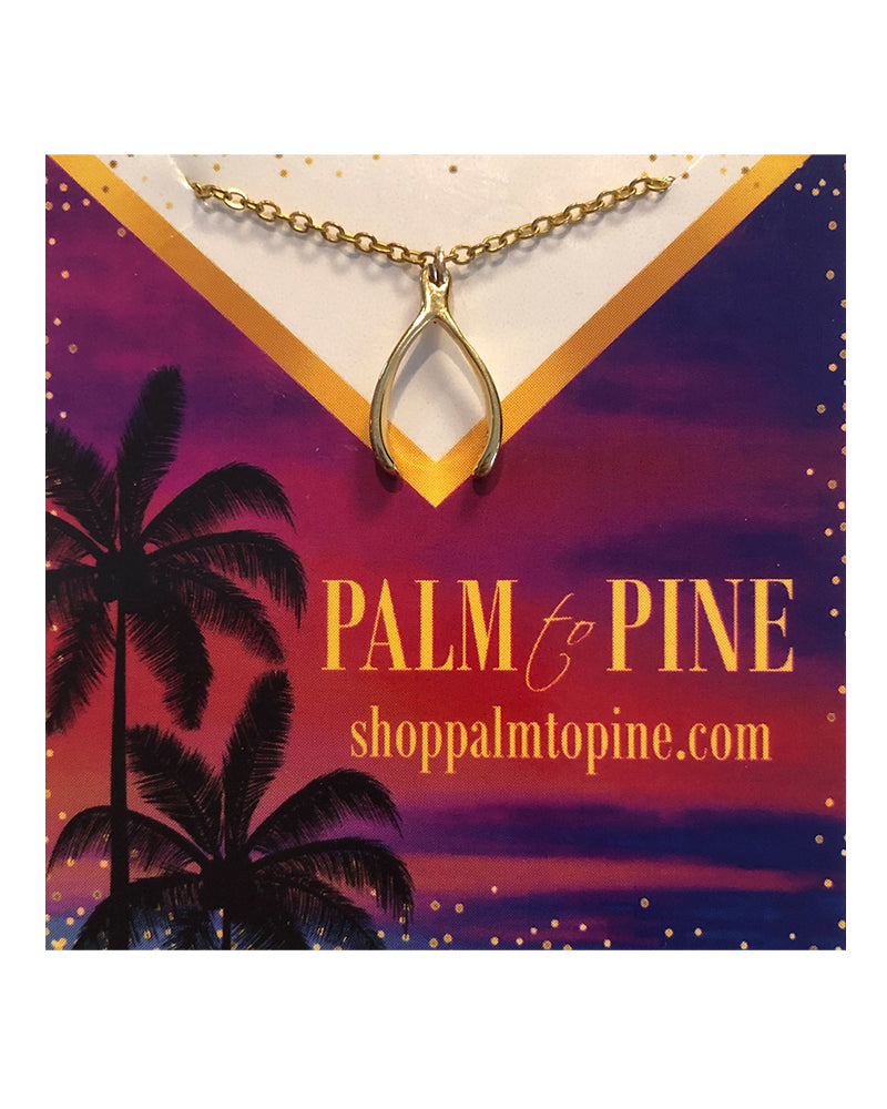Palm to Pine MINIS Gold Wishbone Pendant