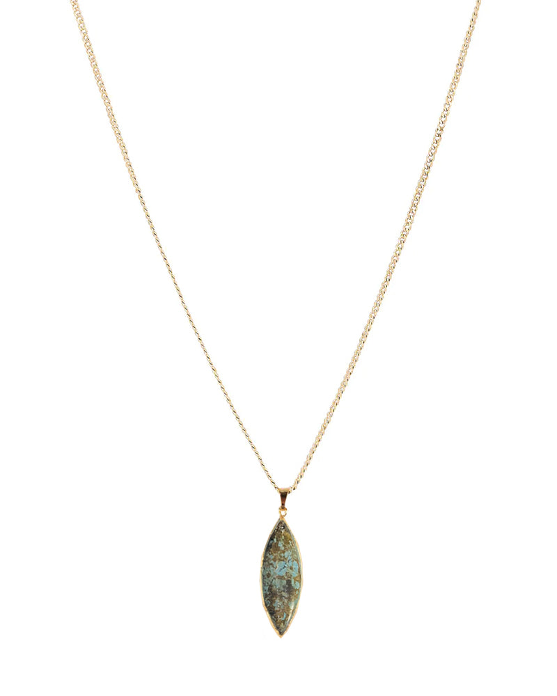 Palm to Pine Gold Jade Marquise Pendant