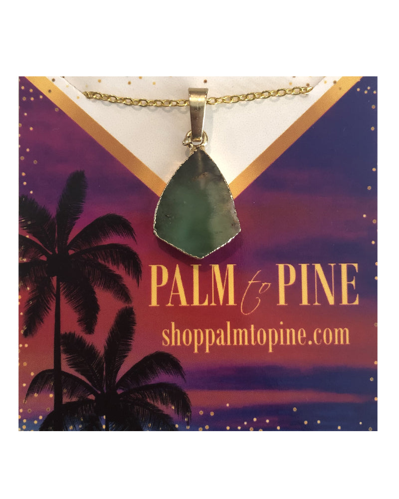 Palm to Pine Gold Jade Small Pendant