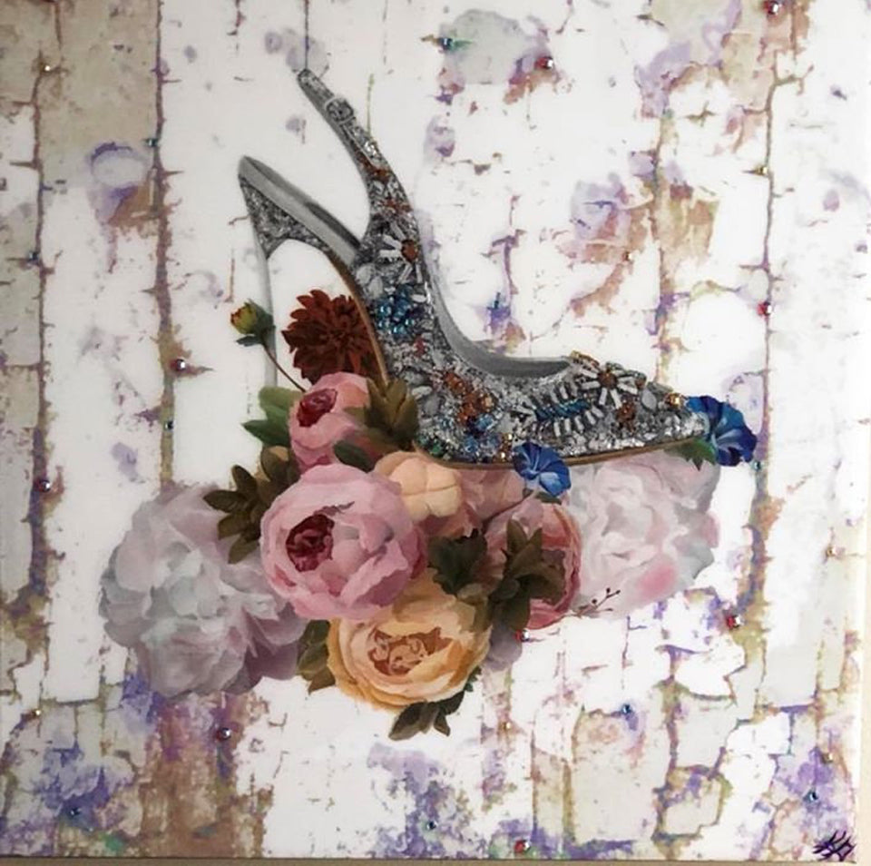 Life in Excess - Acrylic, Resin, Cabochons on Canvas