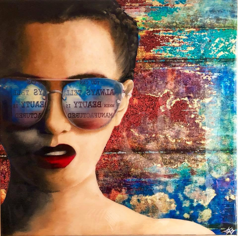 Manufactured Beauty - Acrylic, Resin, Goldleaf on Canvas