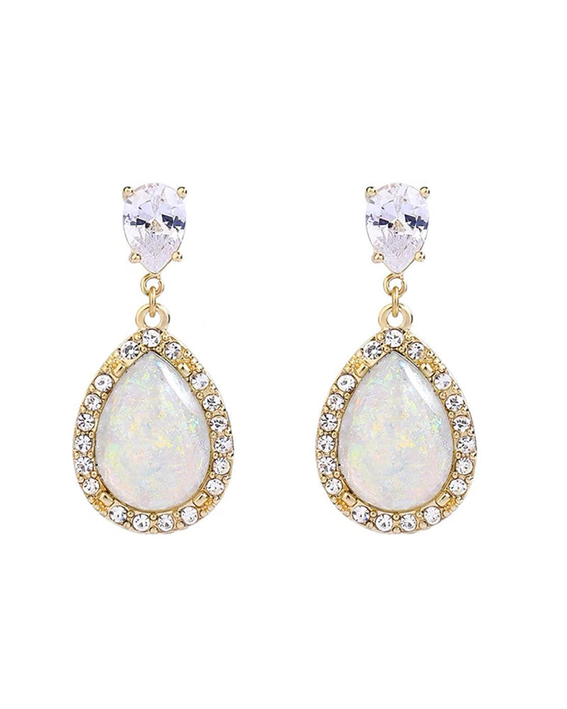 Opal Rhinestone Drop Earring