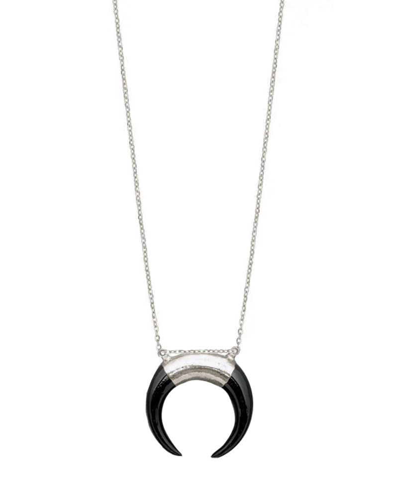 Palm to Pine Silver/Black Double Horn Pendant