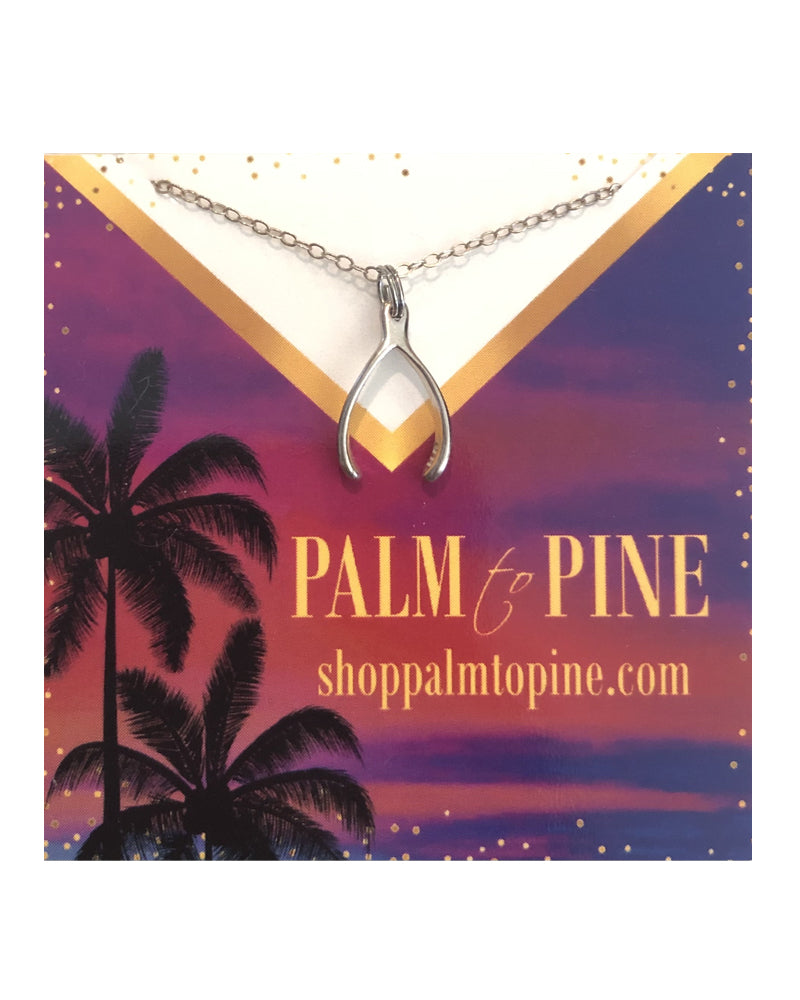 Palm to Pine MINIS Silver Wishbone Pendant