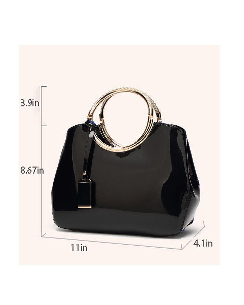 Black Patent Leather Handbag