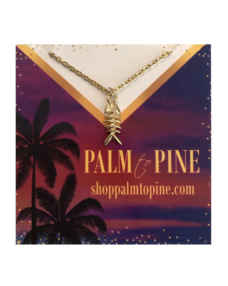 Palm to Pine MINIS Gold Fish Bones Pendant