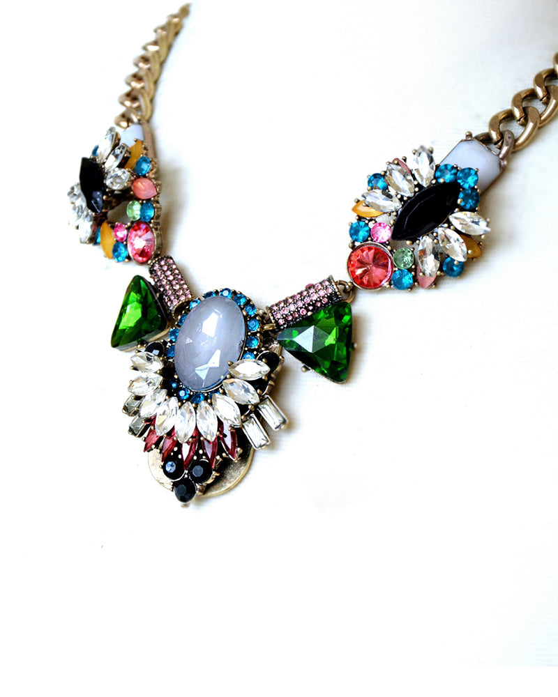 Statement Gemstone Collar Necklace
