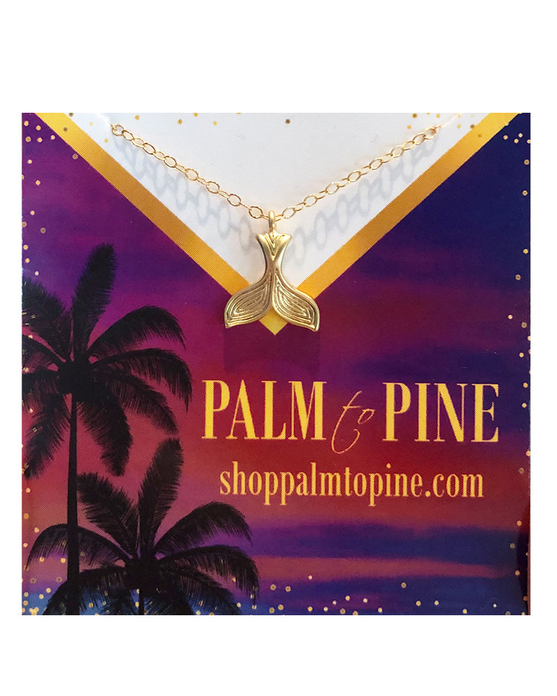 Palm to Pine MINIS Gold Whale Tail Pendant