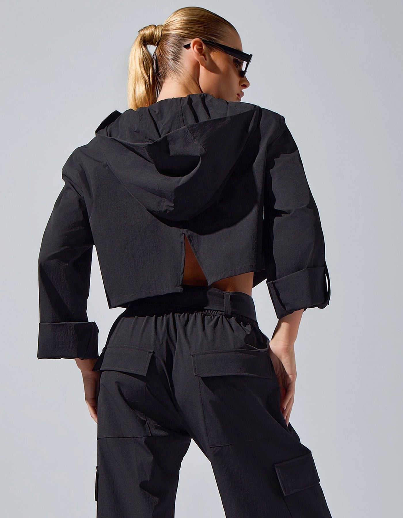 Ava Cropped Jacket in Black