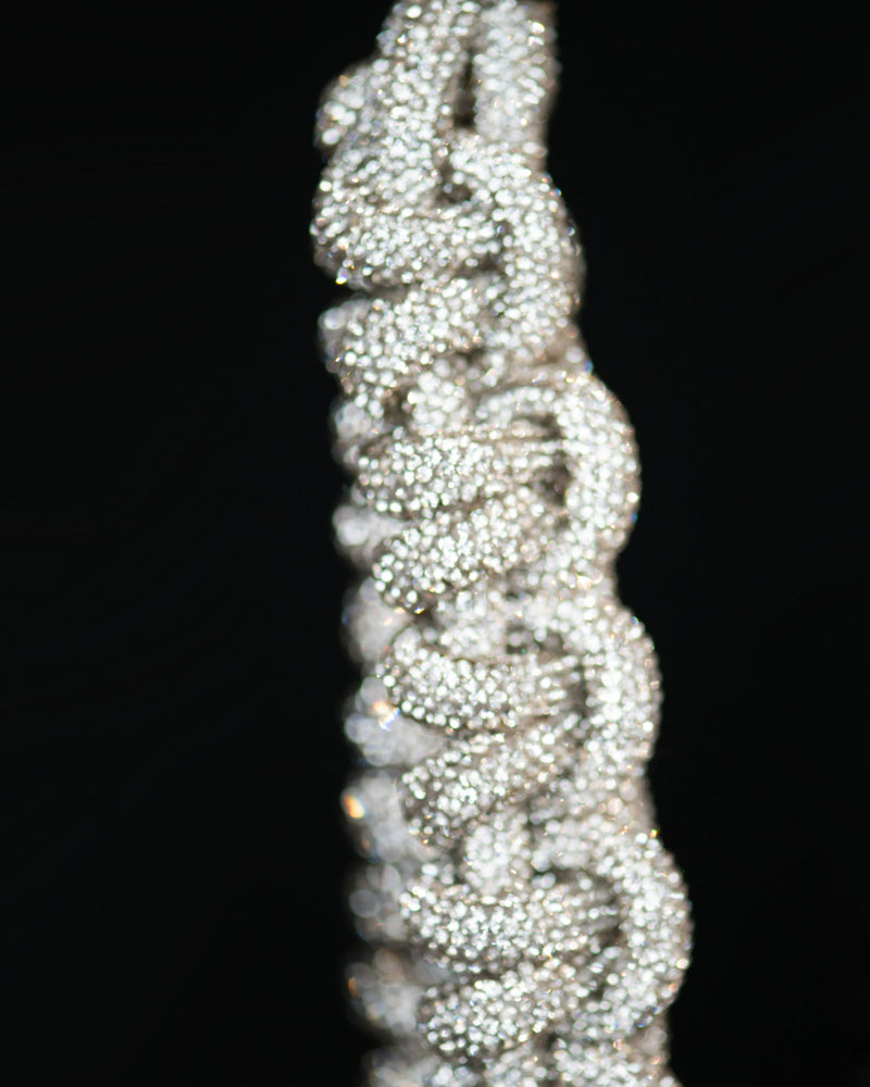 Crystal Knotted Wristlet in Silver