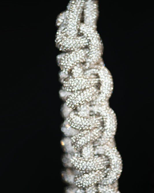Crystal Knotted Wristlet in Silver