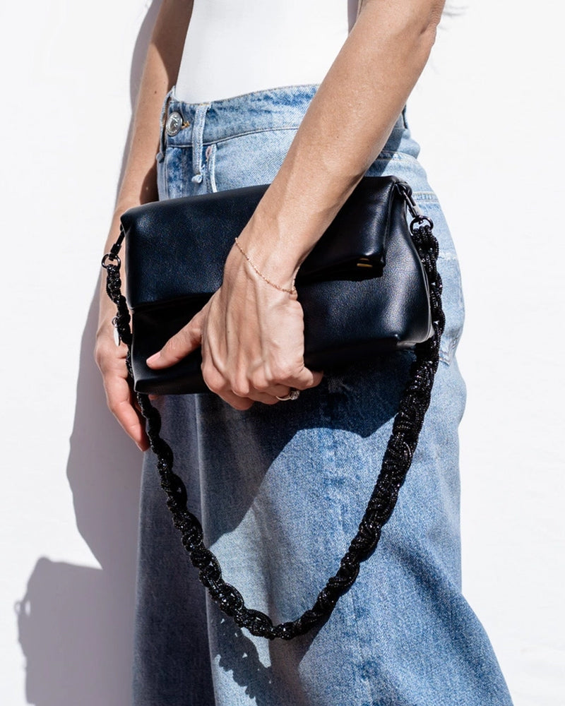 PREORDER - 30" Petite Crystal Crown Strap in Jet Black (Strap Only)