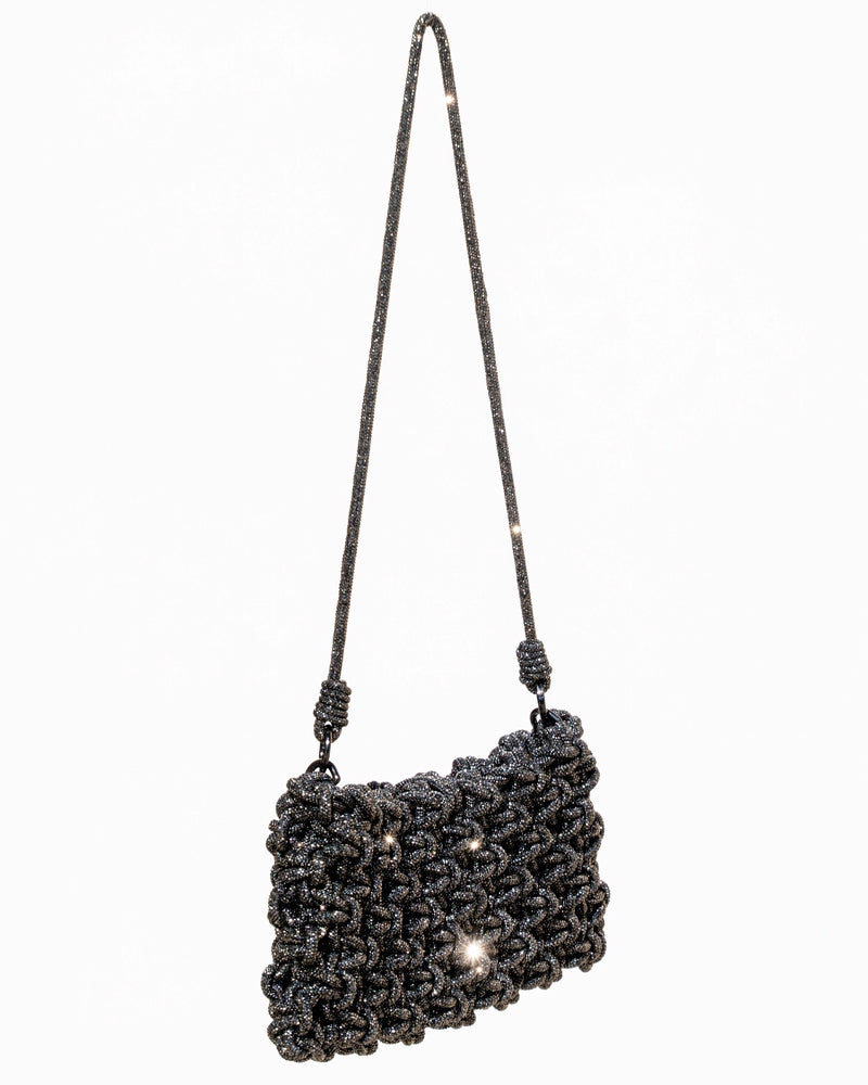 Eden 2 in 1 Clutch with 30" Strap in Gunmetal