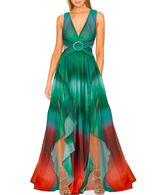 Ombre Cutout Maxi Dress