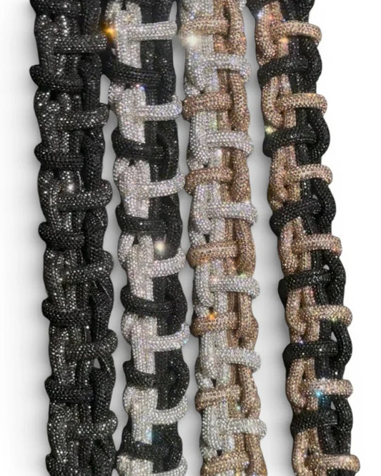 Tedi Crystal Strap in Gold and Black