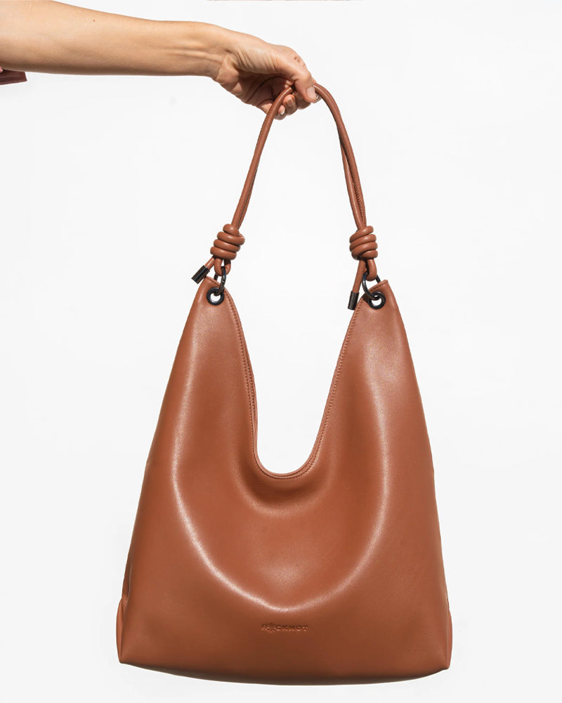 Ori Hobo Bag in Chestnut and Amber Crystal Swing Strap