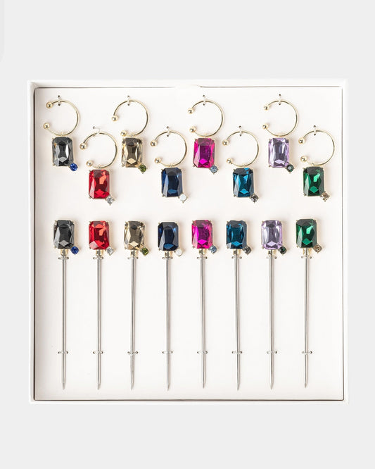 Jewel Party Set of Cocktial Picks & Wine Charms