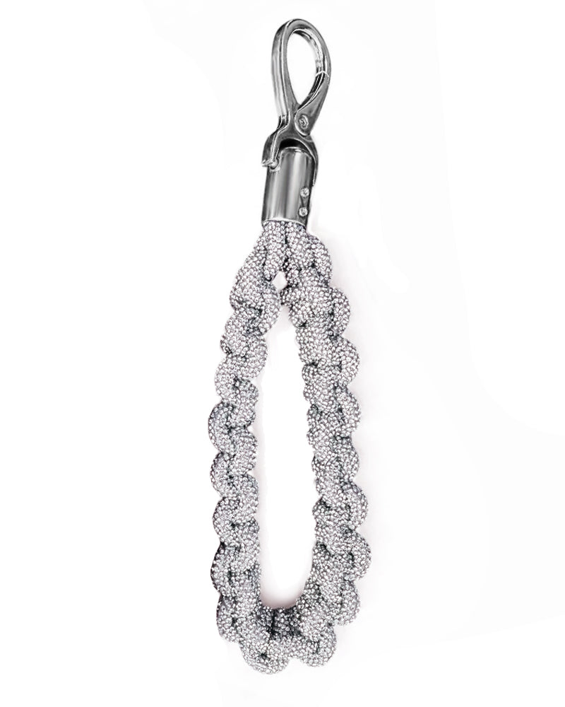 Crystal Knotted Wristlet in Silver