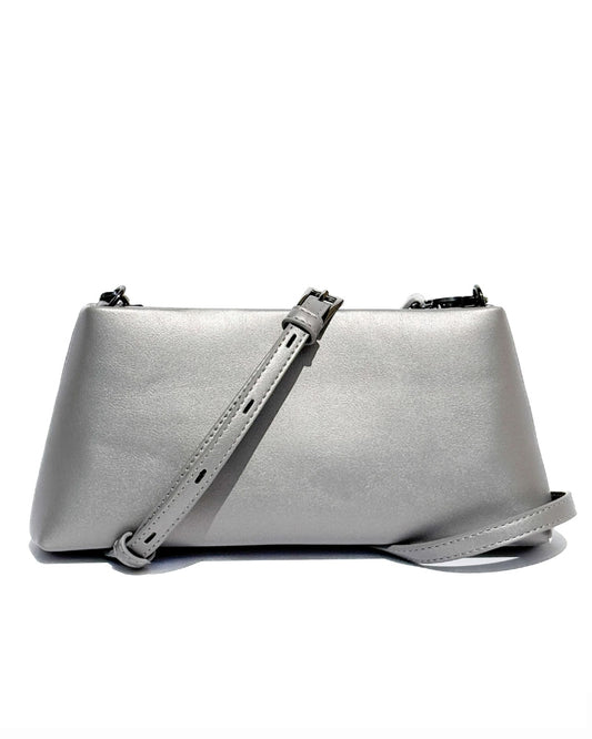 Vegan Leather Duo Bag in Silver