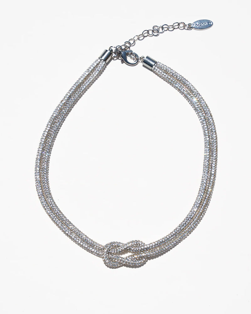 Crystal Knot Necklace - 16" with 5" Extender Chain