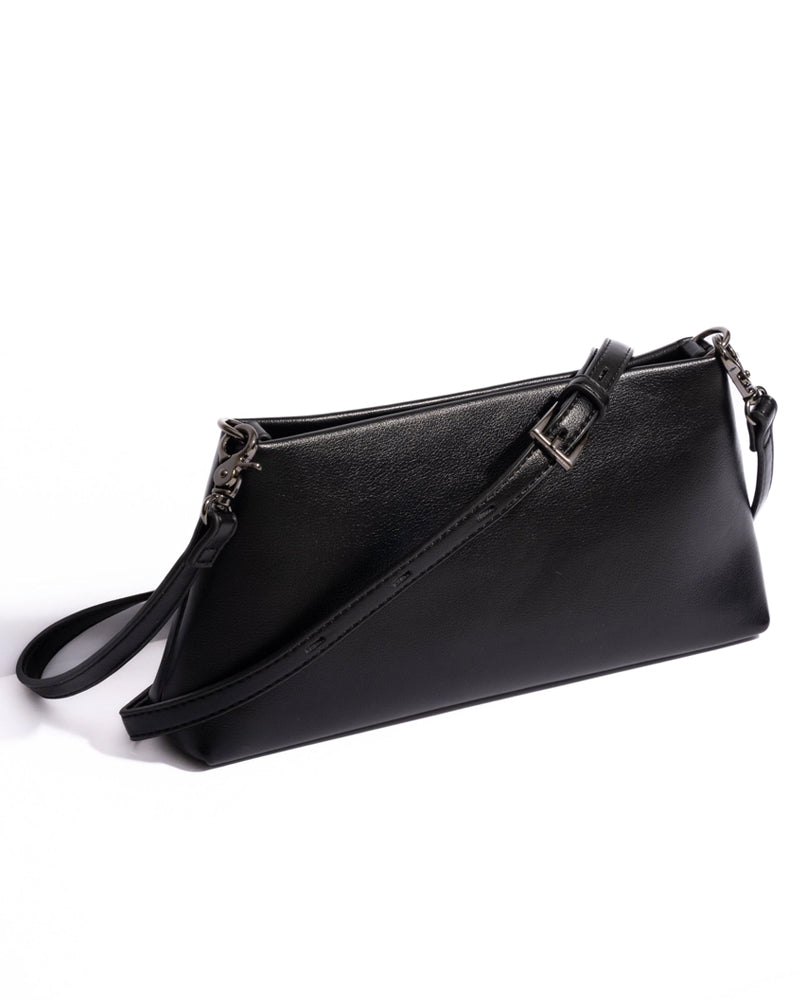 Vegan Leather Duo Bag in Black