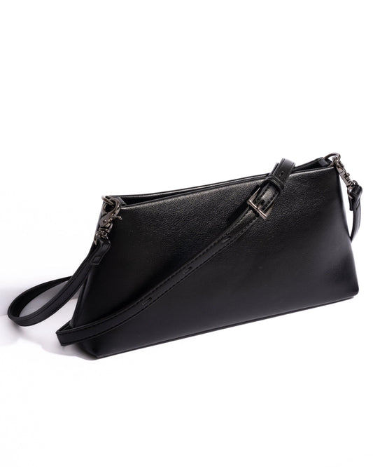 Vegan Leather Duo Bag in Black