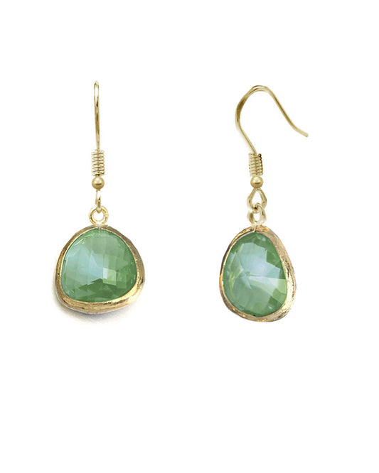 Gold Plated Mint Crystal Earring