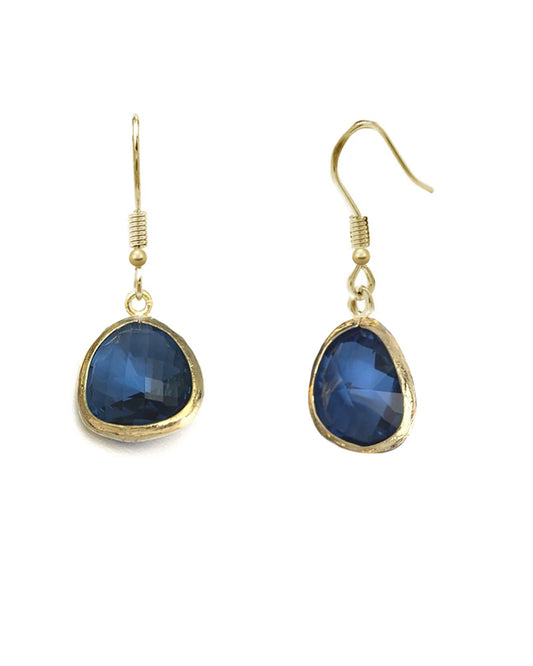 Gold Plated Navy Crystal Earring