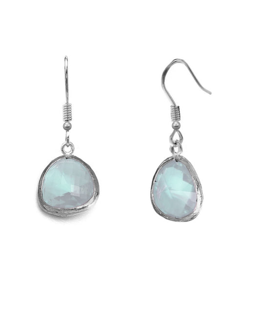 Silver Plated Opal Crystal Earring