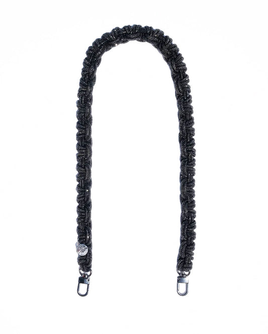 PREORDER - 30" Petite Crystal Crown Strap in Jet Black (Strap Only)