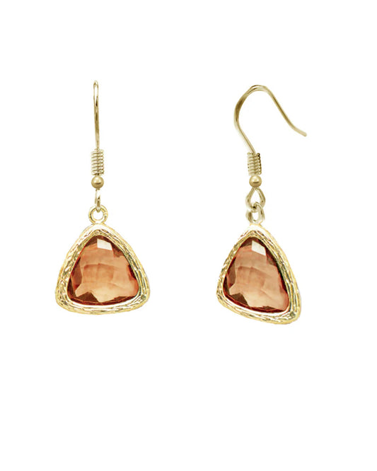 Triangle Champagne Crystal Earring