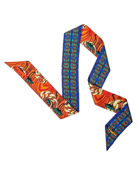 Ankara Italian Silk Skinny Scarf