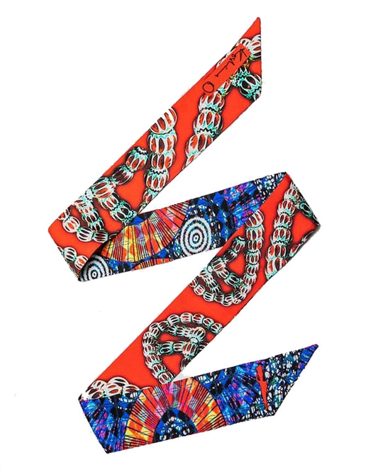 Krobo Italian Silk Skinny Scarf