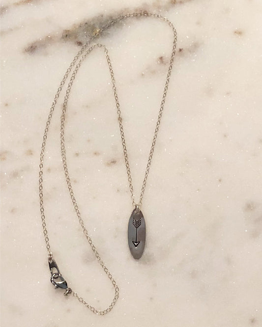 Palm to Pine Silver Arrow Oval Pendant