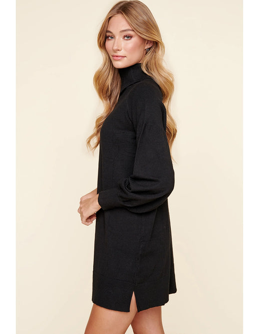 Black Turtleneck Sweater Dress