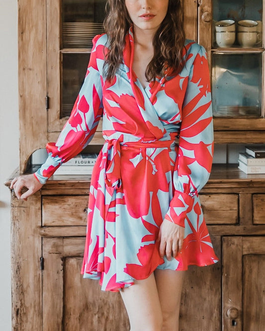 Elsa Botanical Oasis Wrap Dress