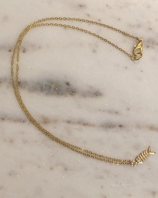 Palm to Pine MINIS Gold Fish Bones Pendant