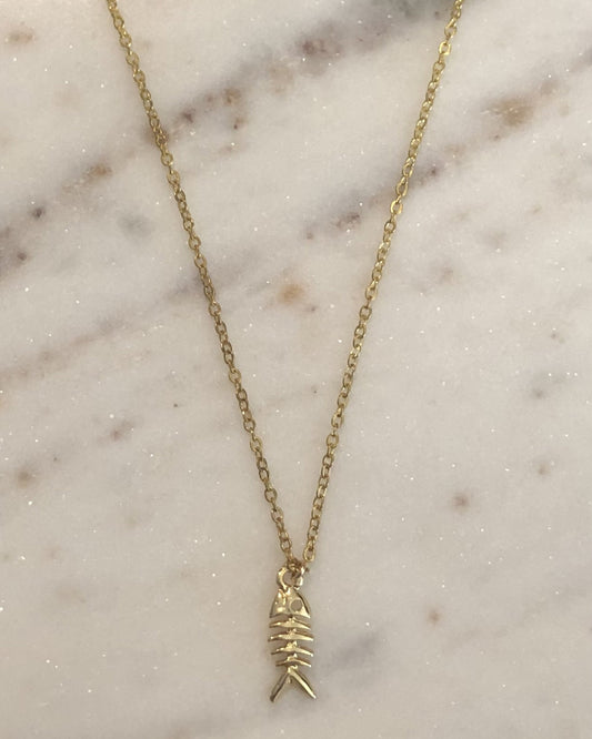 Palm to Pine MINIS Gold Fish Bones Pendant