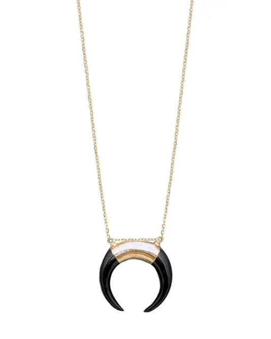 Palm to Pine Gold/Black Double Horn Pendant