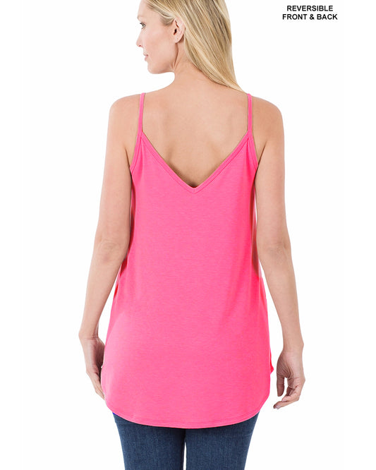 Reversible Long Cami Top - Hot Pink