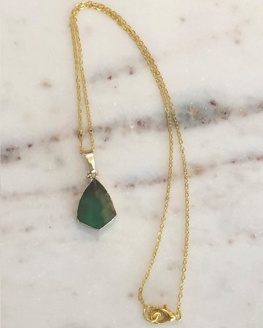 Palm to Pine Gold Jade Small Pendant