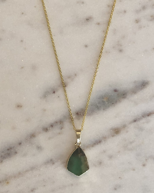 Palm to Pine Gold Jade Small Pendant